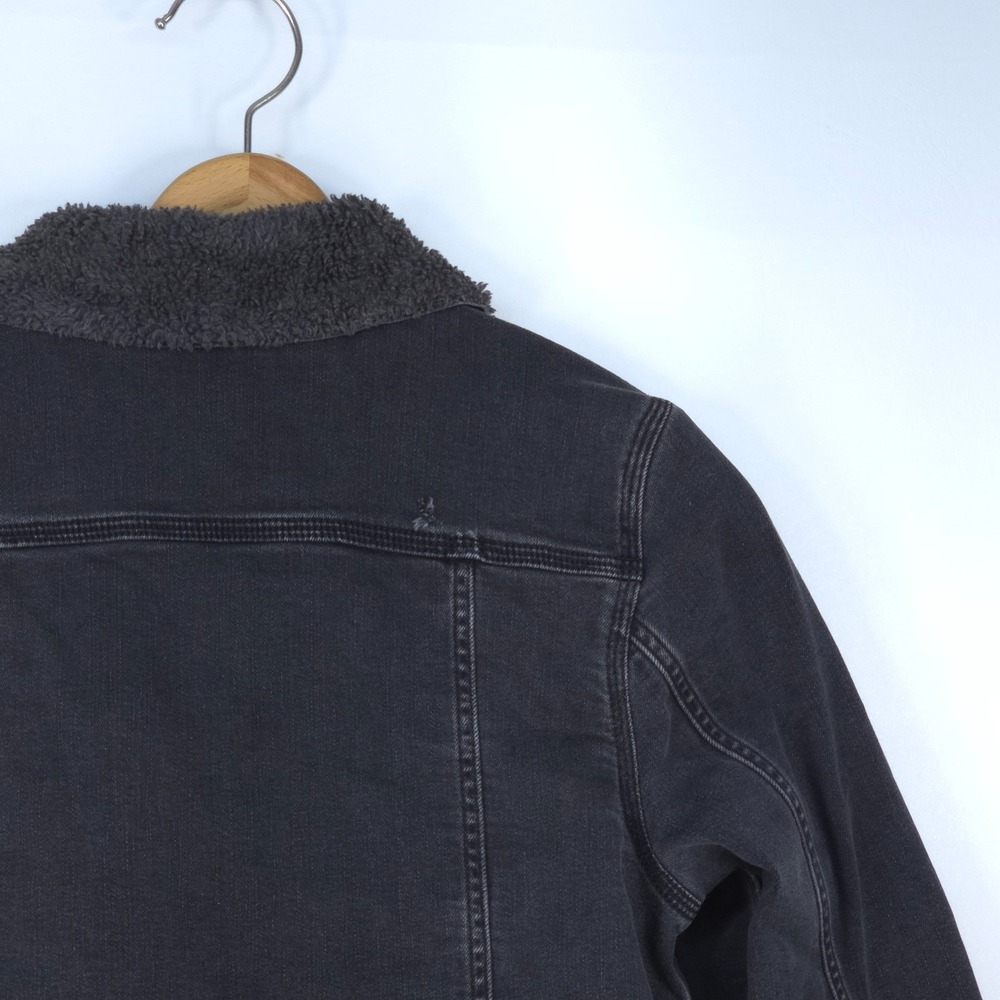 Carhartt Sherpa-Lined Duck Denim Jacket Womens Small 104424/BLK Black Chore Coat - Picture 8 of 16
